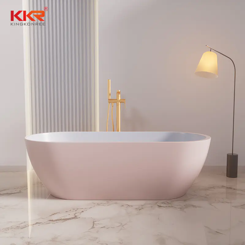 Newest Composite stone acrylic freestanding solid surface bathtub