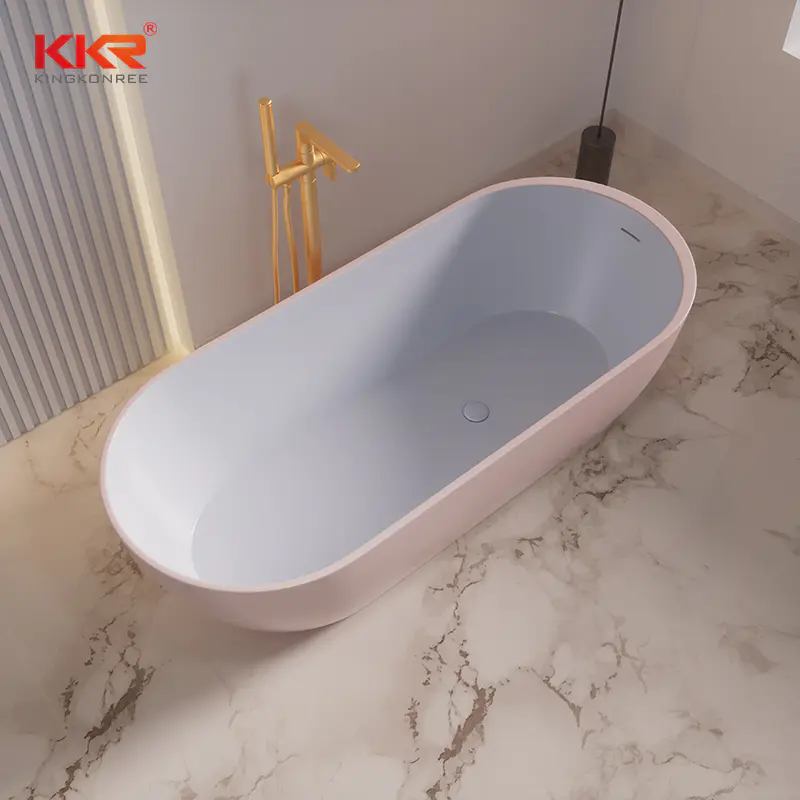 Newest Composite stone acrylic freestanding solid surface bathtub