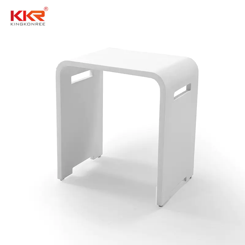 New Design Acrylic Resin Stone White Solid Surface Bathroom Stool KKR-Stool-K