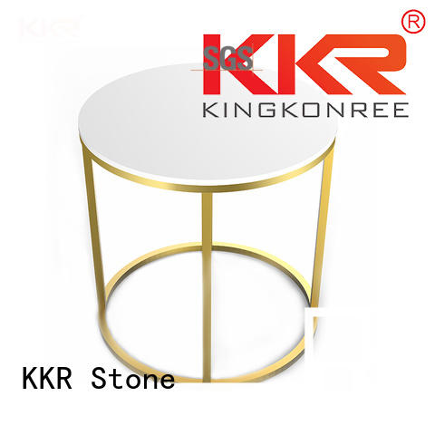 Custom solid black artificial marble dining table KKR Stone kitchen