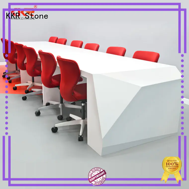 KKR Stone customize solid surface reception desk custom-design for table tops