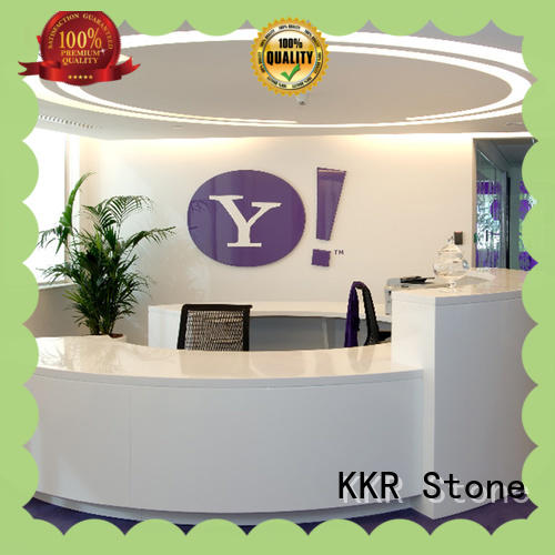 KKR Stone pure acrylic reception desk design shape for entertainment