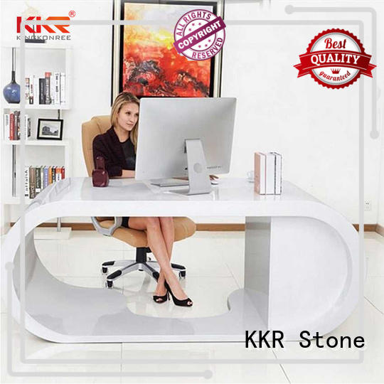 white solid surface desk certifications for early education KKR Stone
