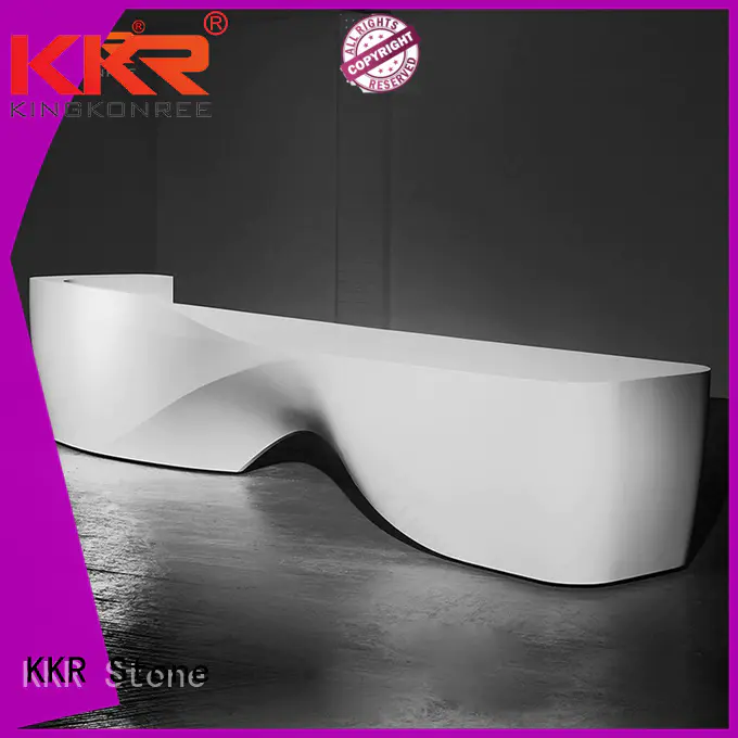 modified acrylic solid surface reception desk lobby supplier for school building