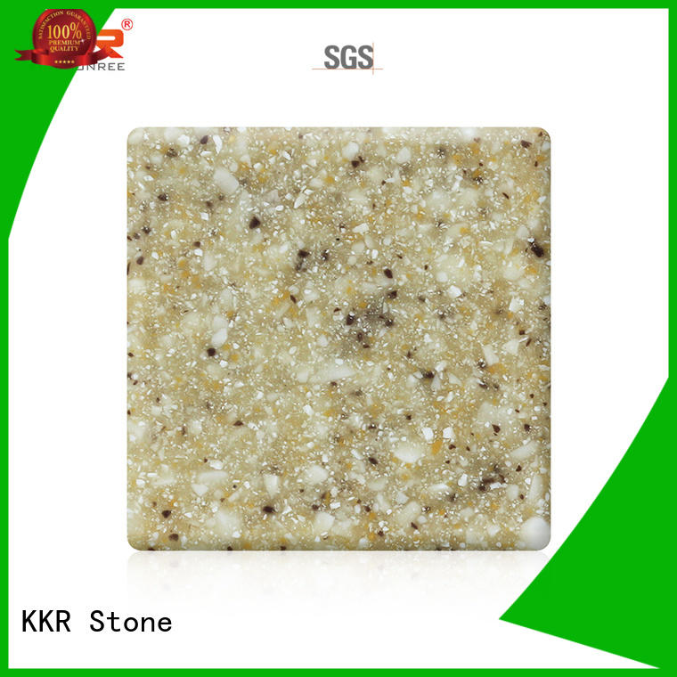 KKR Stone No bubbles solid surface factory superior chemical resistance for kitchen tops