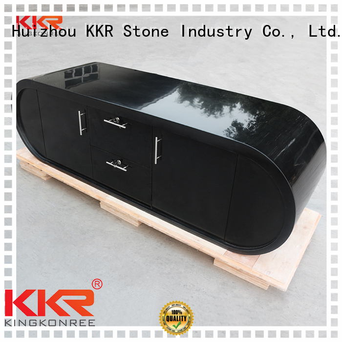 KKR Stone modified acrylic solid surface reception desk custom-design for worktops