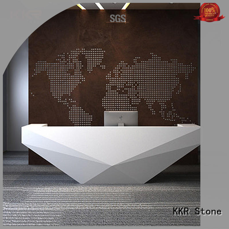 KKR Stone marble reception desk countertop in special shapes for entertainment