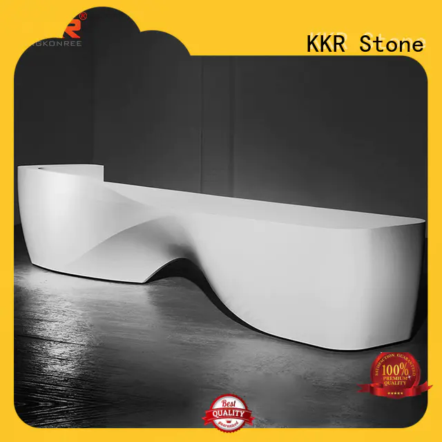 white modern reception desk for home KKR Stone